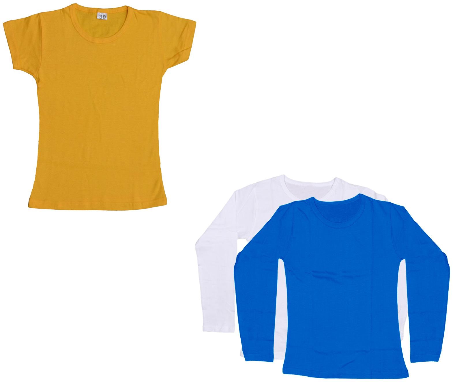

Indiweaves Girl Cotton Solid T shirt - Multi