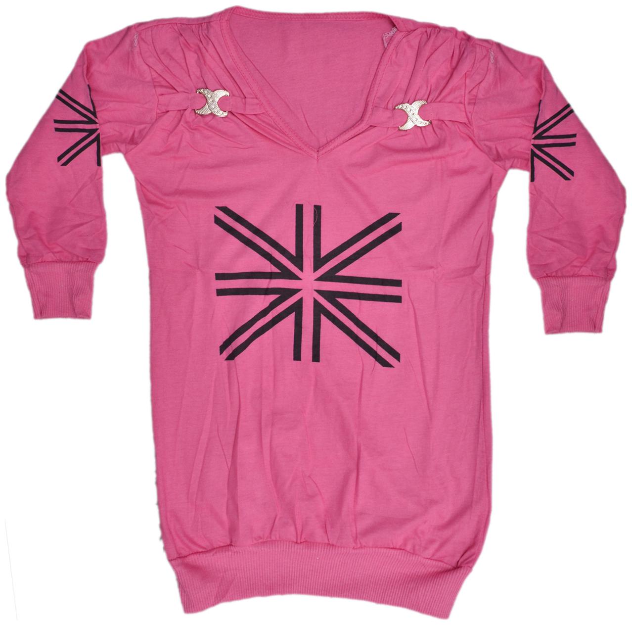 

Indiweaves Girl Cotton Printed Top - Pink