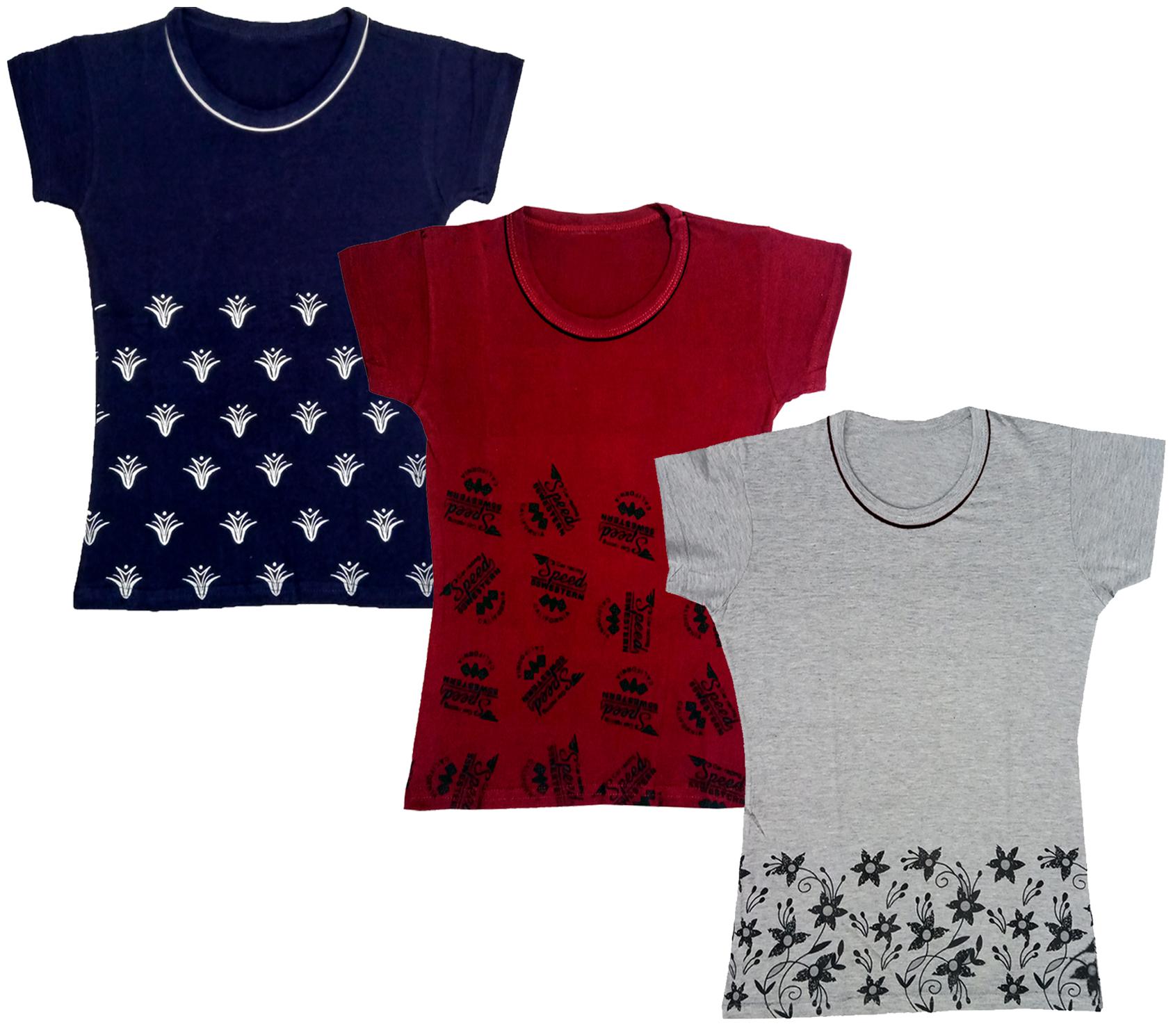 

Indiweaves Girl Cotton Printed T shirt - Multi