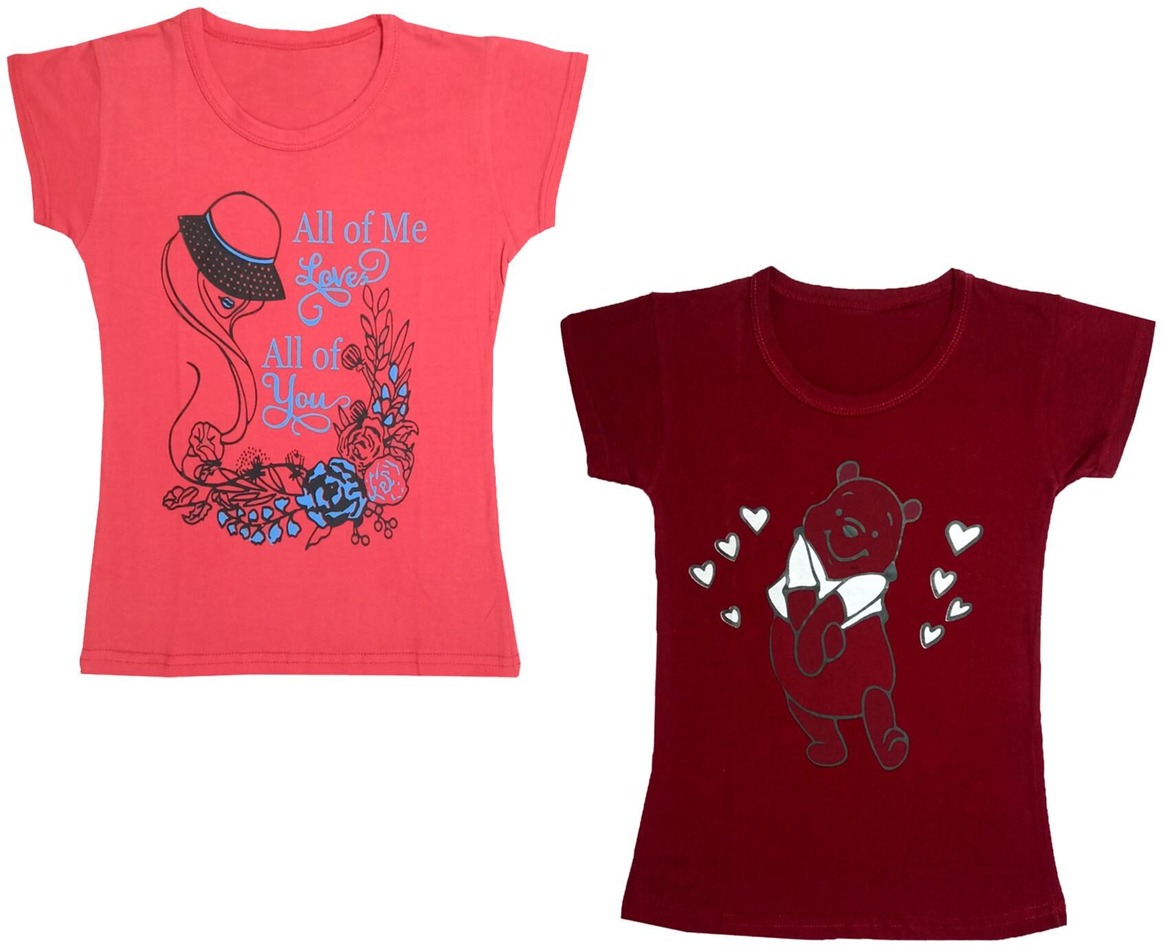 

Indiweaves Girl Cotton Printed T shirt - Multi