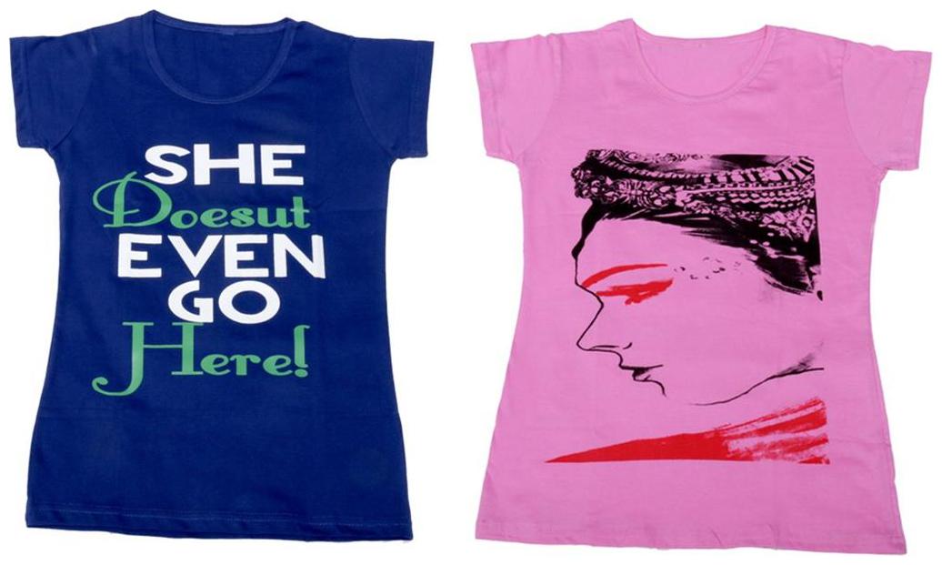 

Indiweaves Girl Cotton Solid T shirt - Multi