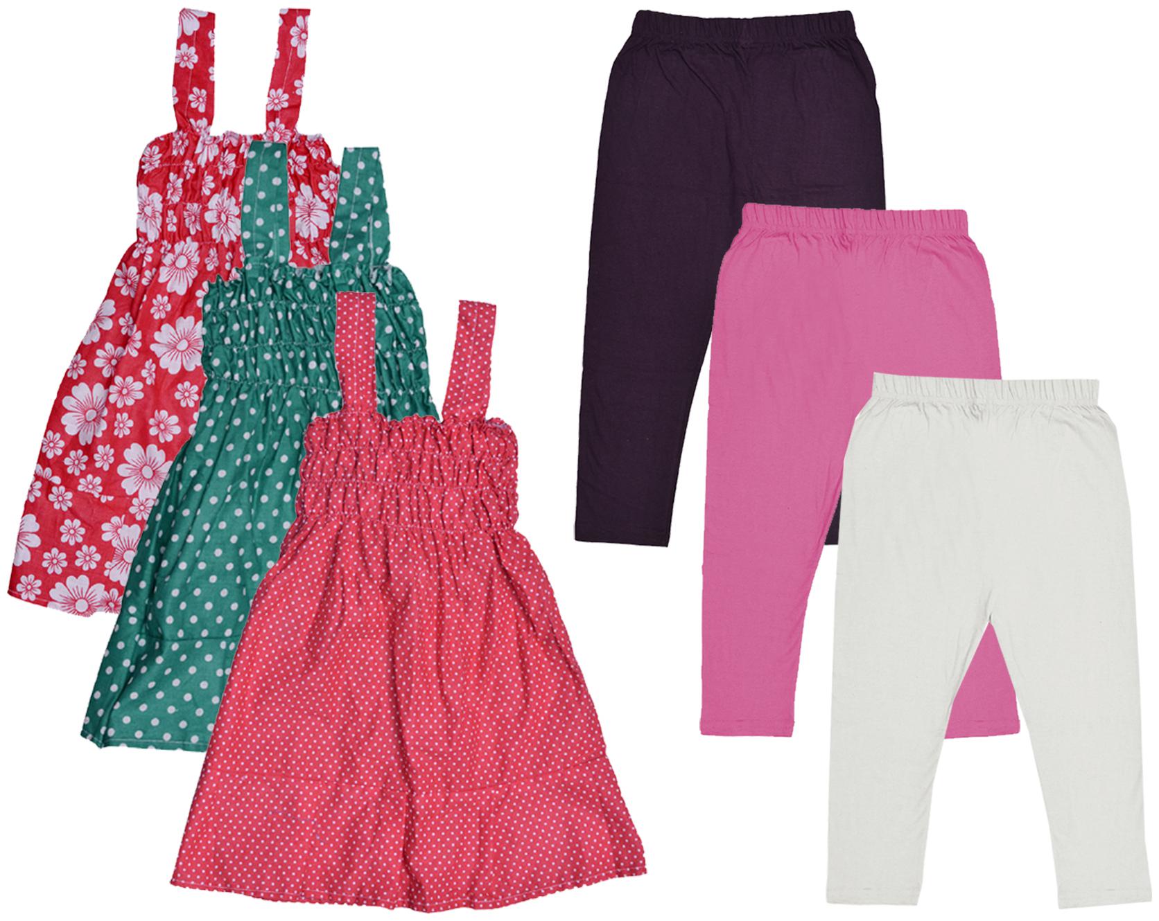 

Indiweaves Girl Cotton Top Bottom Set - Multi