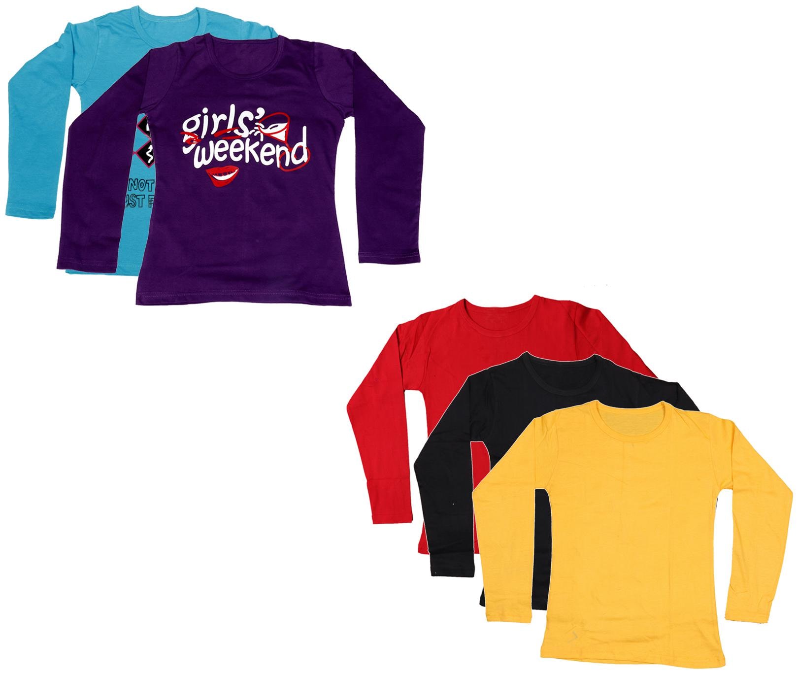 

Indiweaves Girl Cotton Printed T shirt - Multi