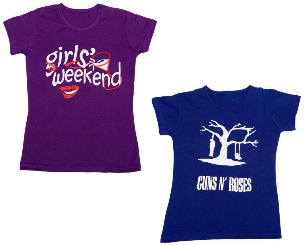 

Indiweaves Girl Cotton Printed T shirt - Blue