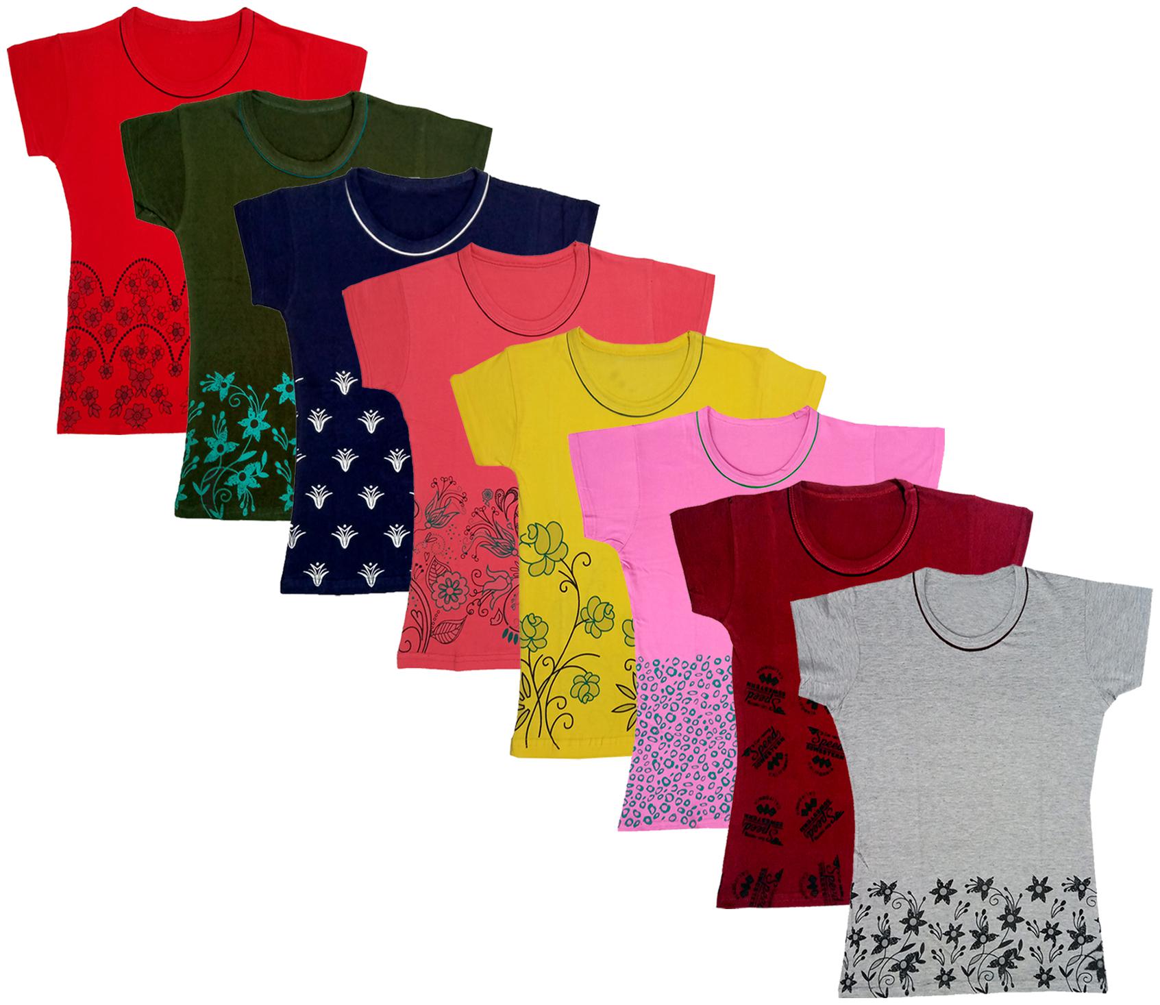 

Indiweaves Girl Cotton Printed T shirt - Multi