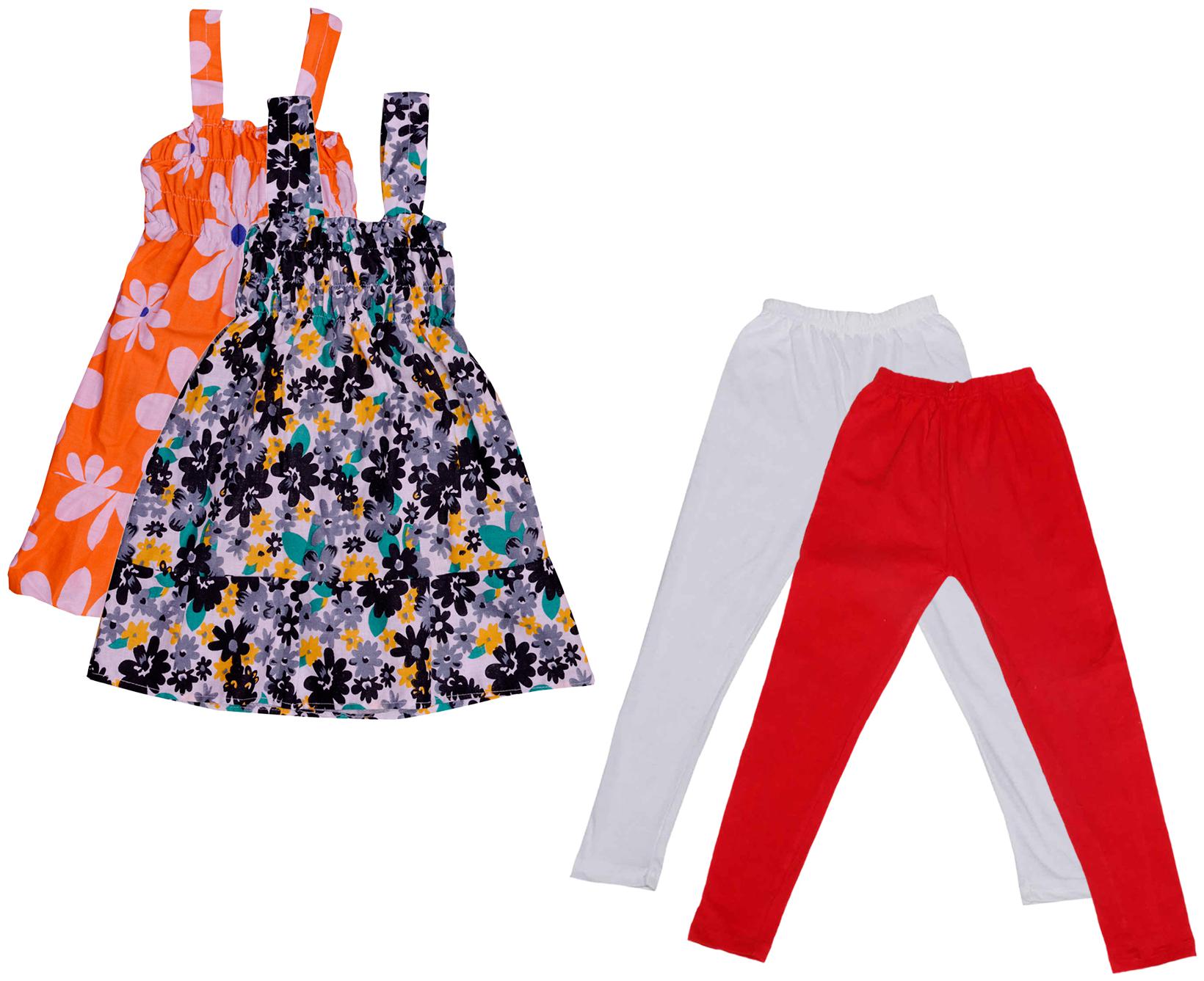 

Indiweaves Girl Cotton Top Bottom Set - Multi