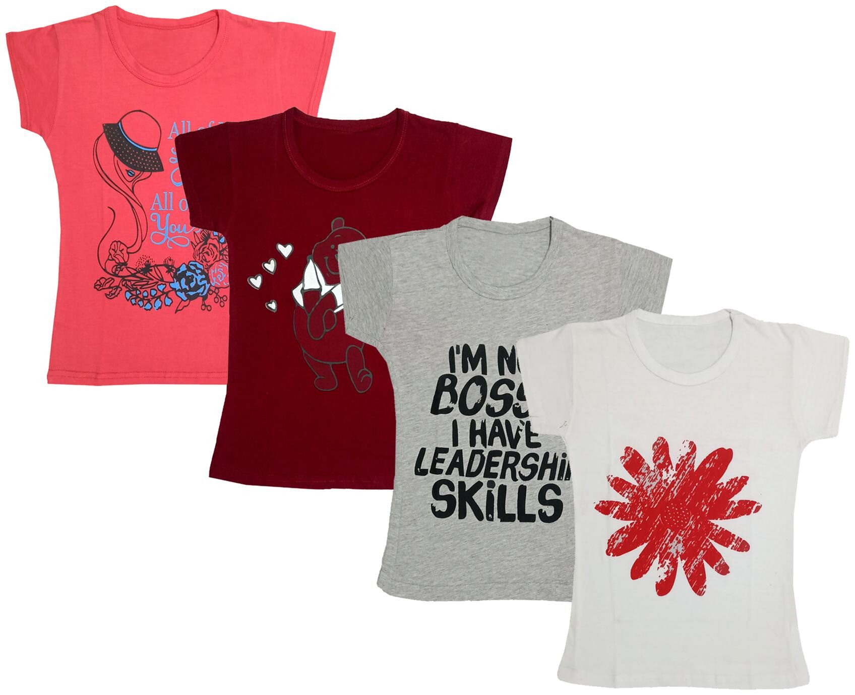 

Indiweaves Girl Cotton Printed T shirt - Multi