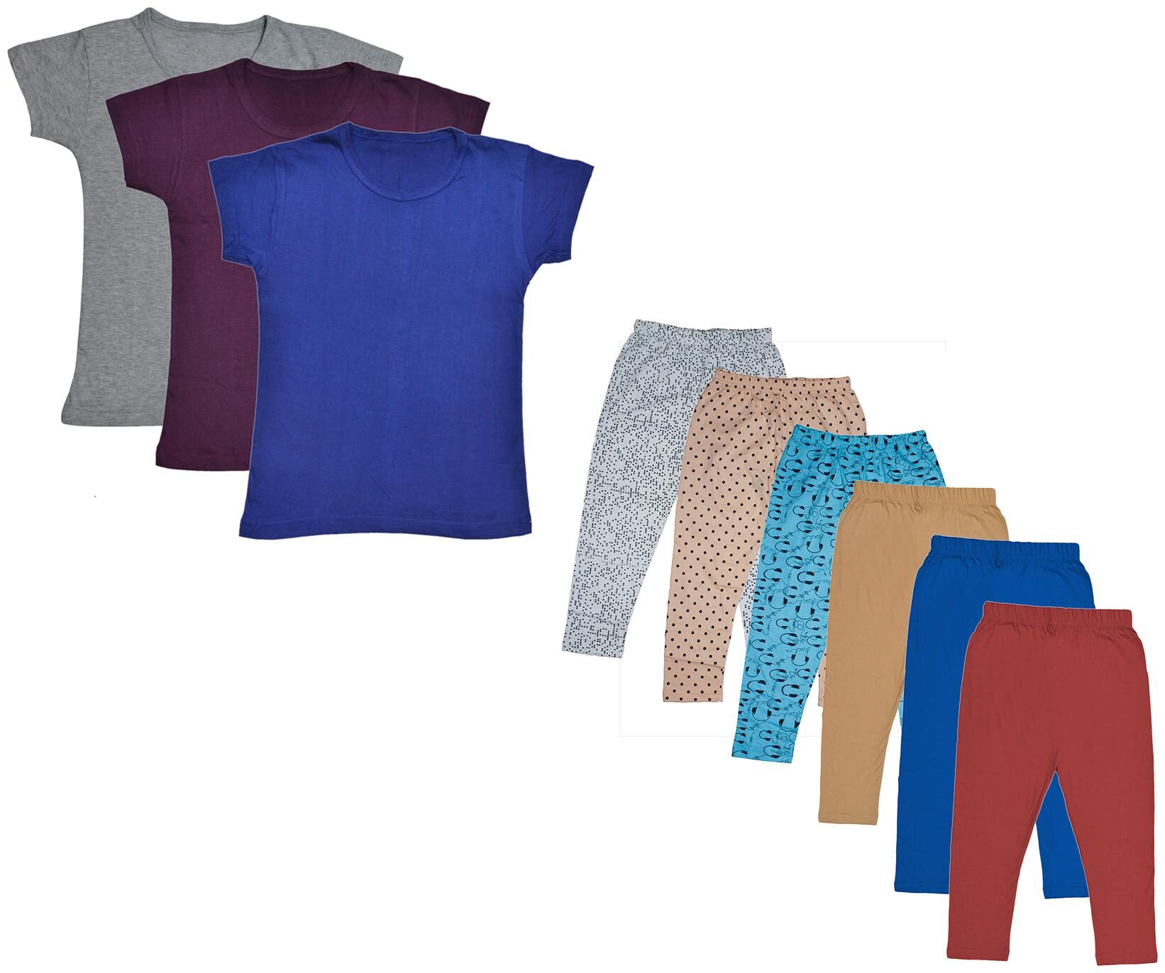 

Indiweaves Girl Cotton Top Bottom Set - Multi