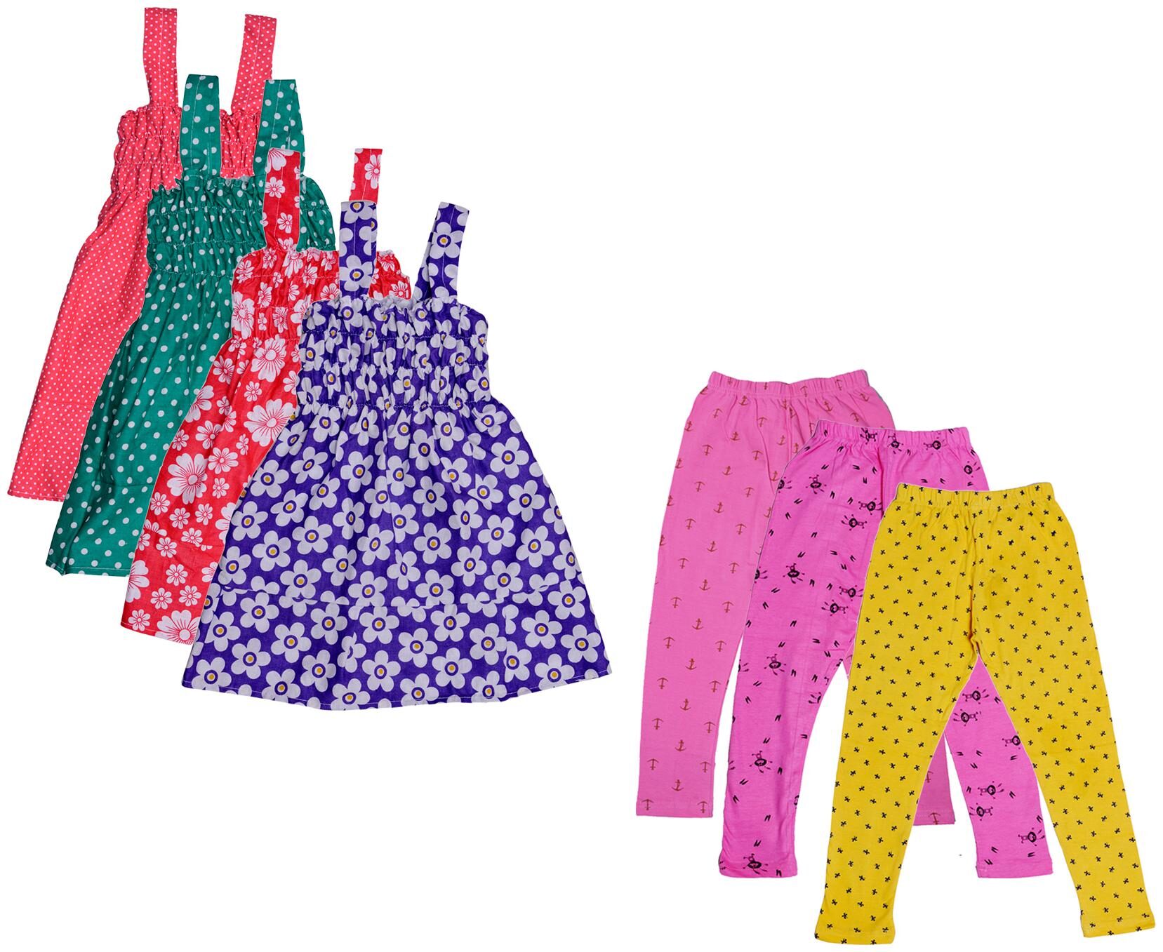 

Indiweaves Girl Cotton Top Bottom Set - Multi