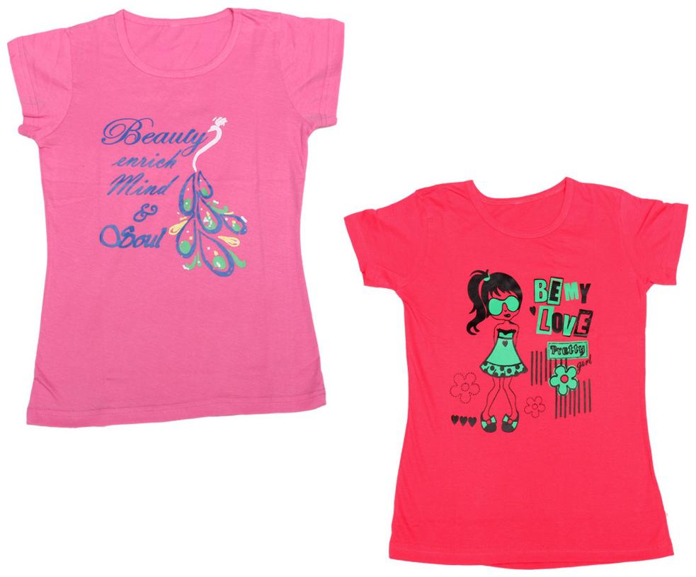 

Indiweaves Girl Cotton Printed T shirt - Multi