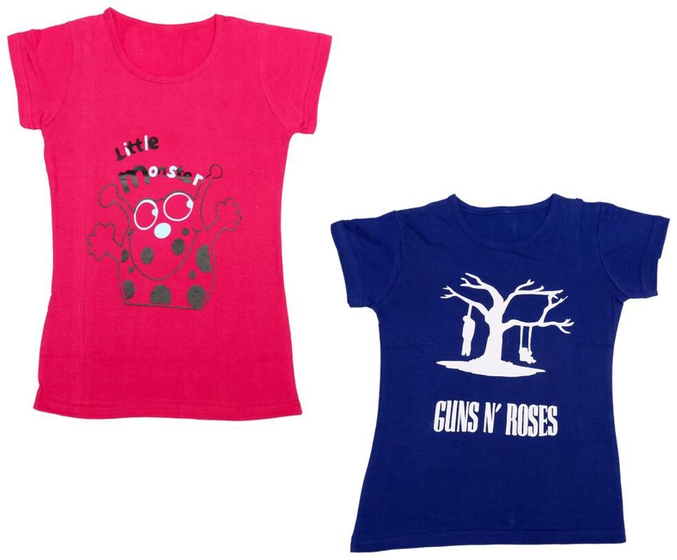 

Indiweaves Girl Cotton Printed T shirt - Blue