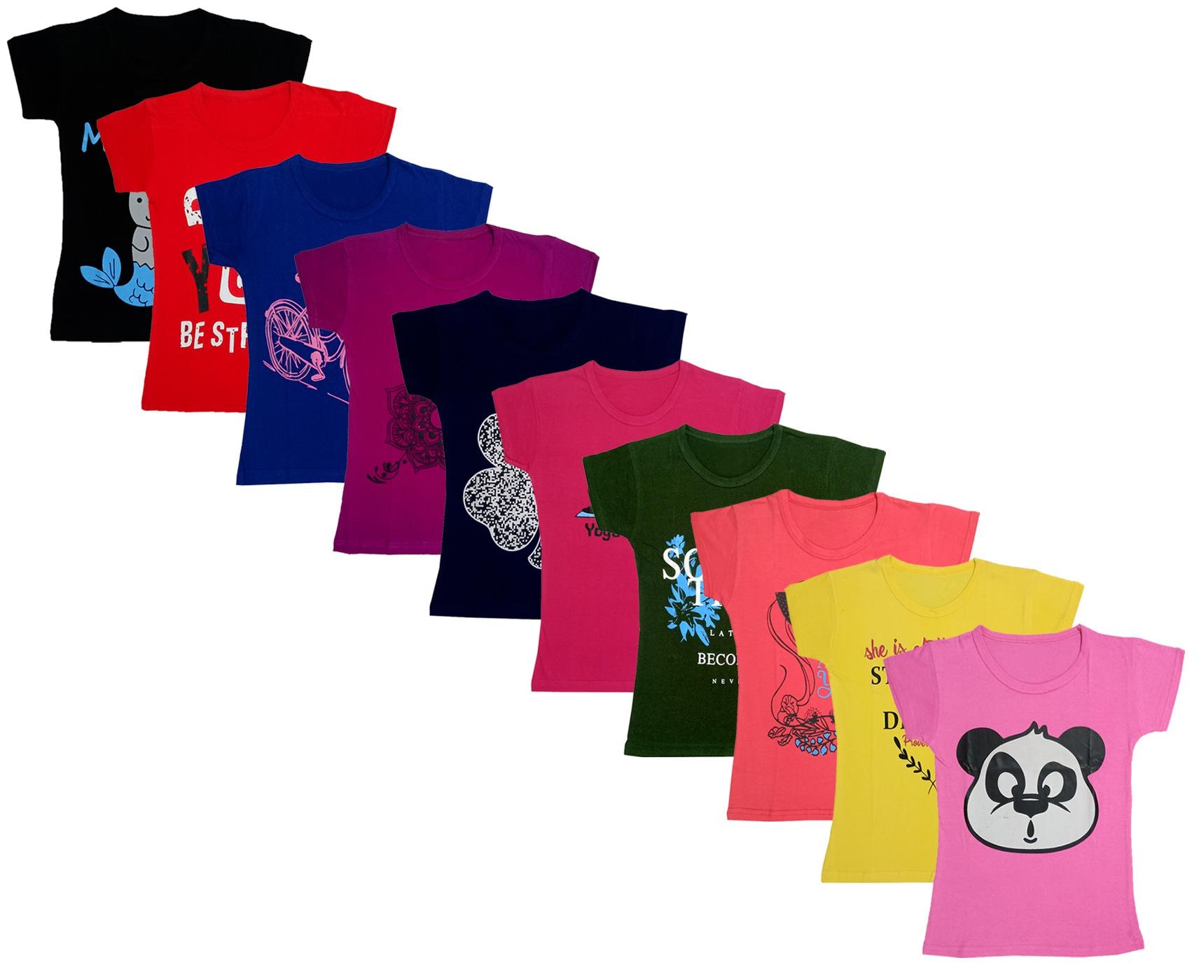 

Indiweaves Girl Cotton Printed T shirt - Multi