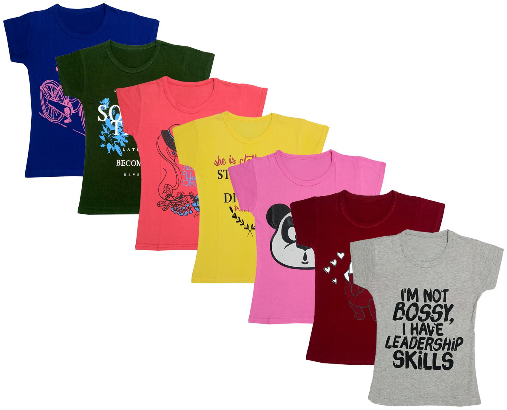 

Indiweaves Girl Cotton Printed T shirt - Multi