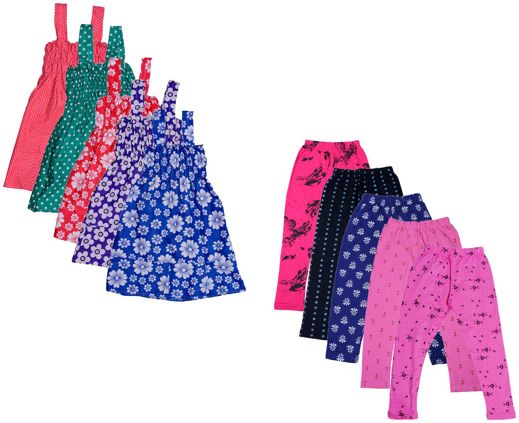 

Indiweaves Girl Cotton Top Bottom Set - Multi