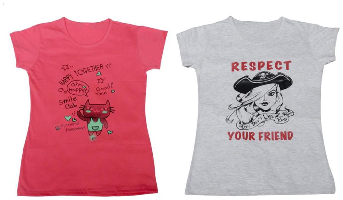 

Indiweaves Girl Cotton Solid T shirt - Multi