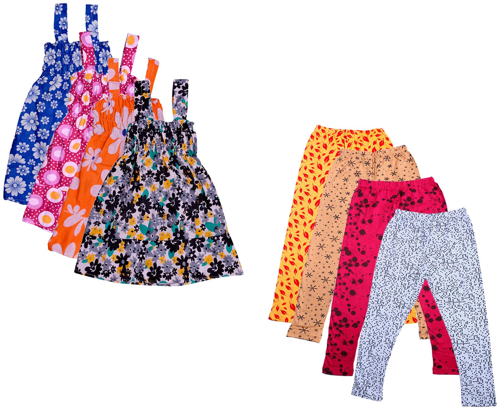 

Indiweaves Girl Cotton Top Bottom Set - Multi