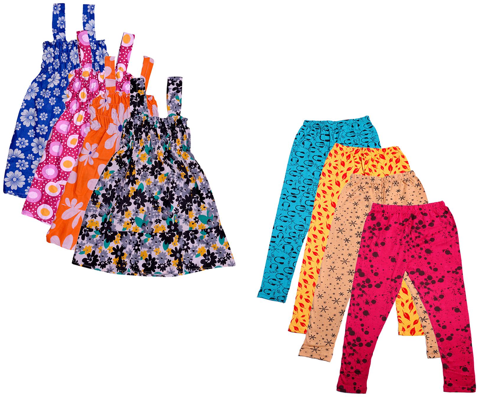 

Indiweaves Girl Cotton Top Bottom Set - Multi