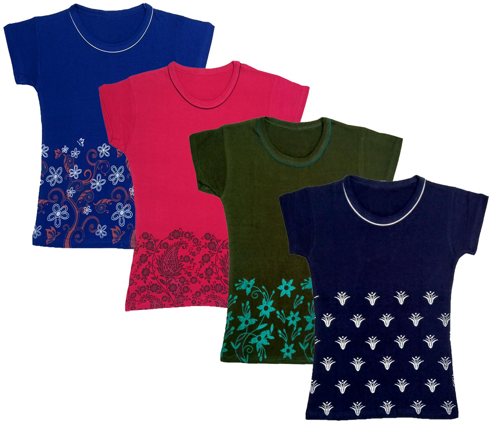 

Indiweaves Girl Cotton Printed T shirt - Multi