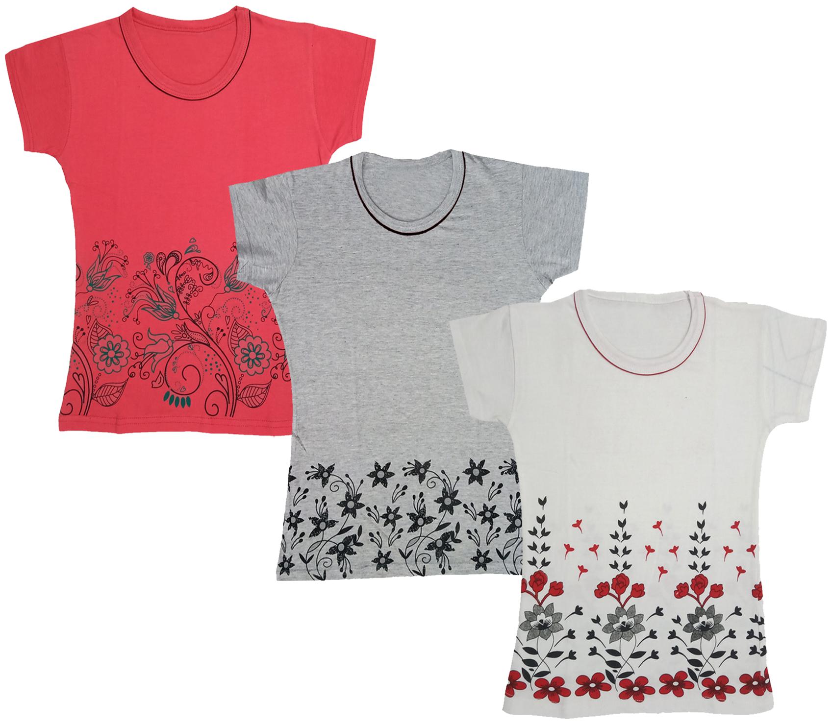 

Indiweaves Girl Cotton Printed T shirt - Multi