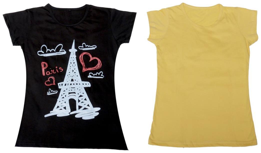 

Indiweaves Girl Cotton Solid T shirt - Multi