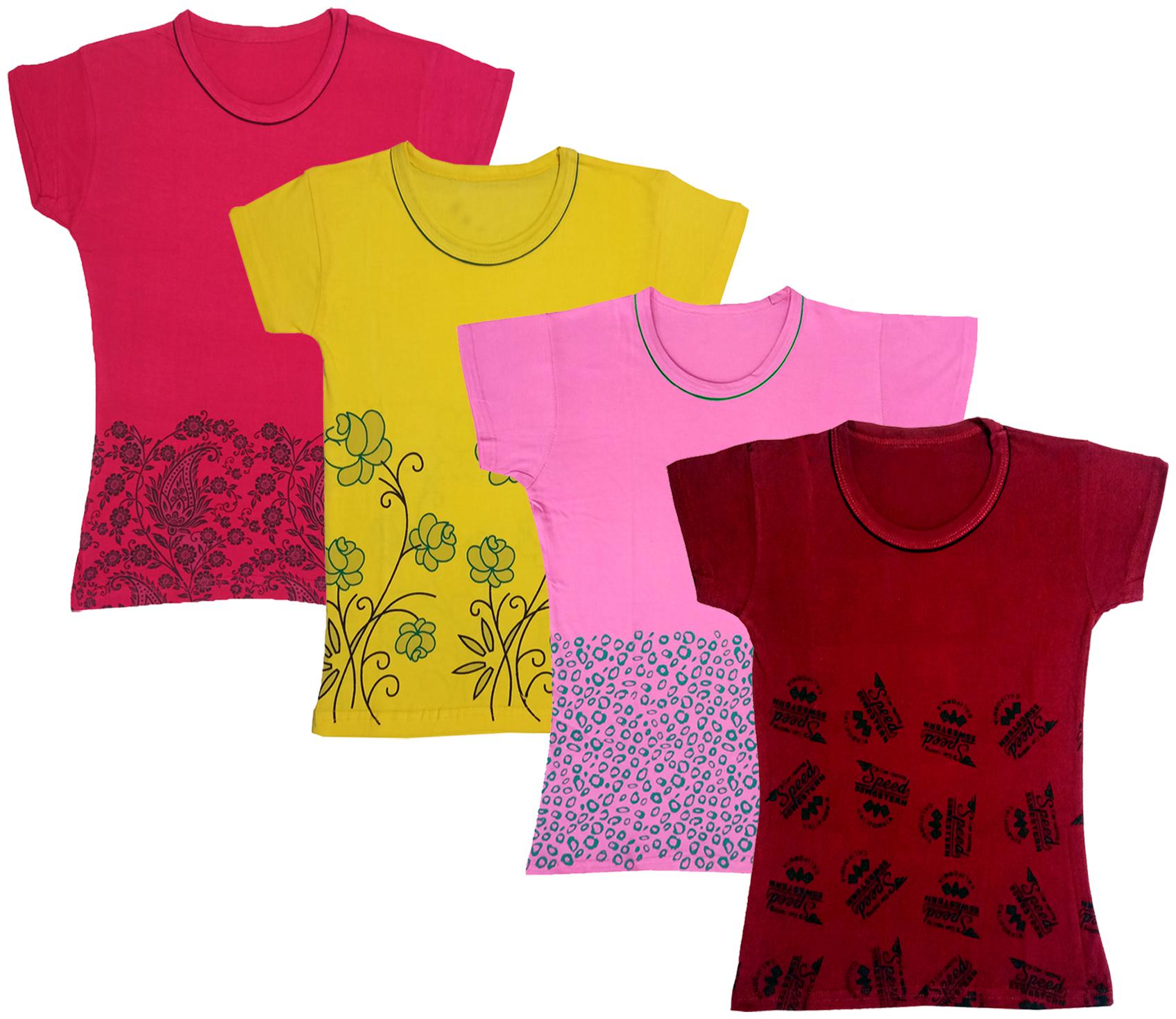 

Indiweaves Girl Cotton Printed T shirt - Multi