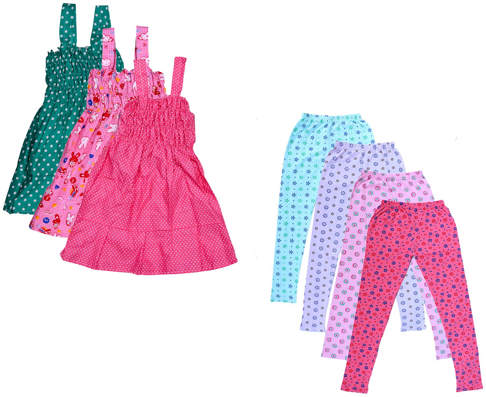 

Indiweaves Girl Cotton Top Bottom Set - Multi