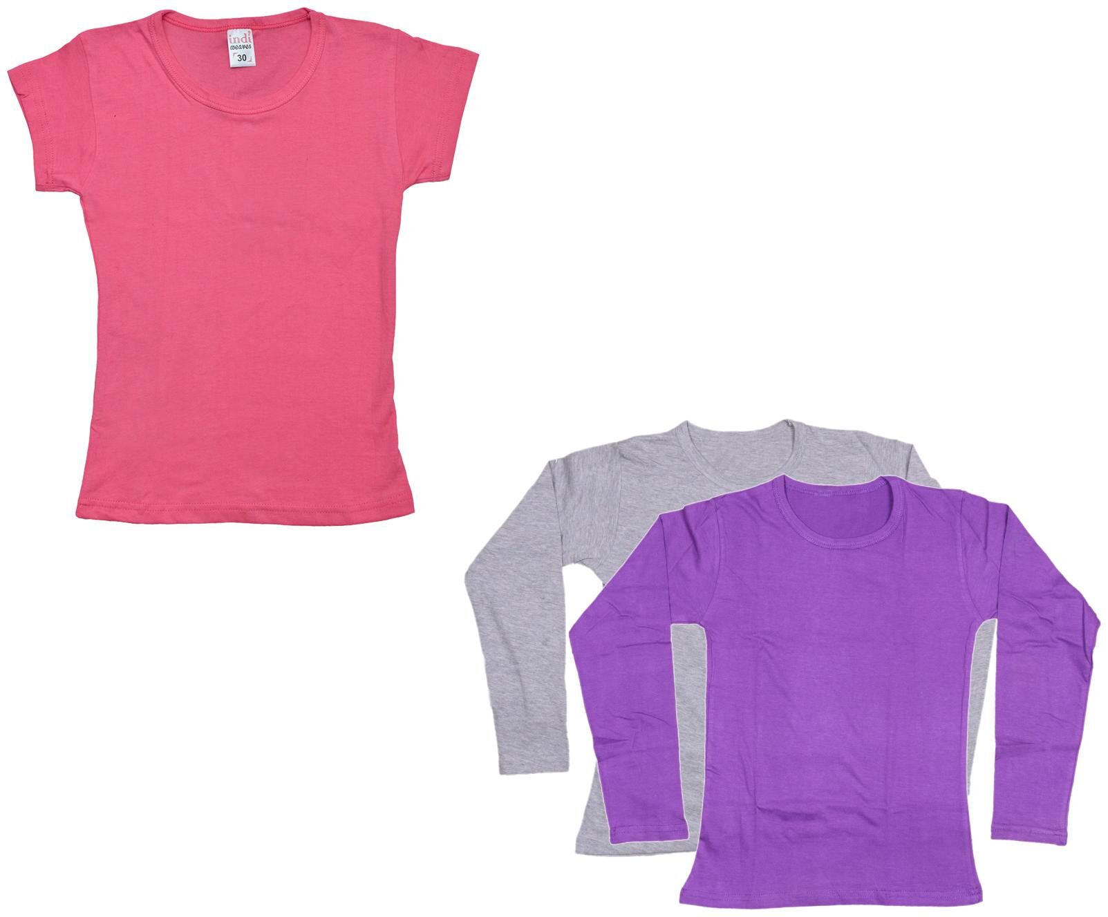 

Indiweaves Girl Cotton Solid T shirt - Multi