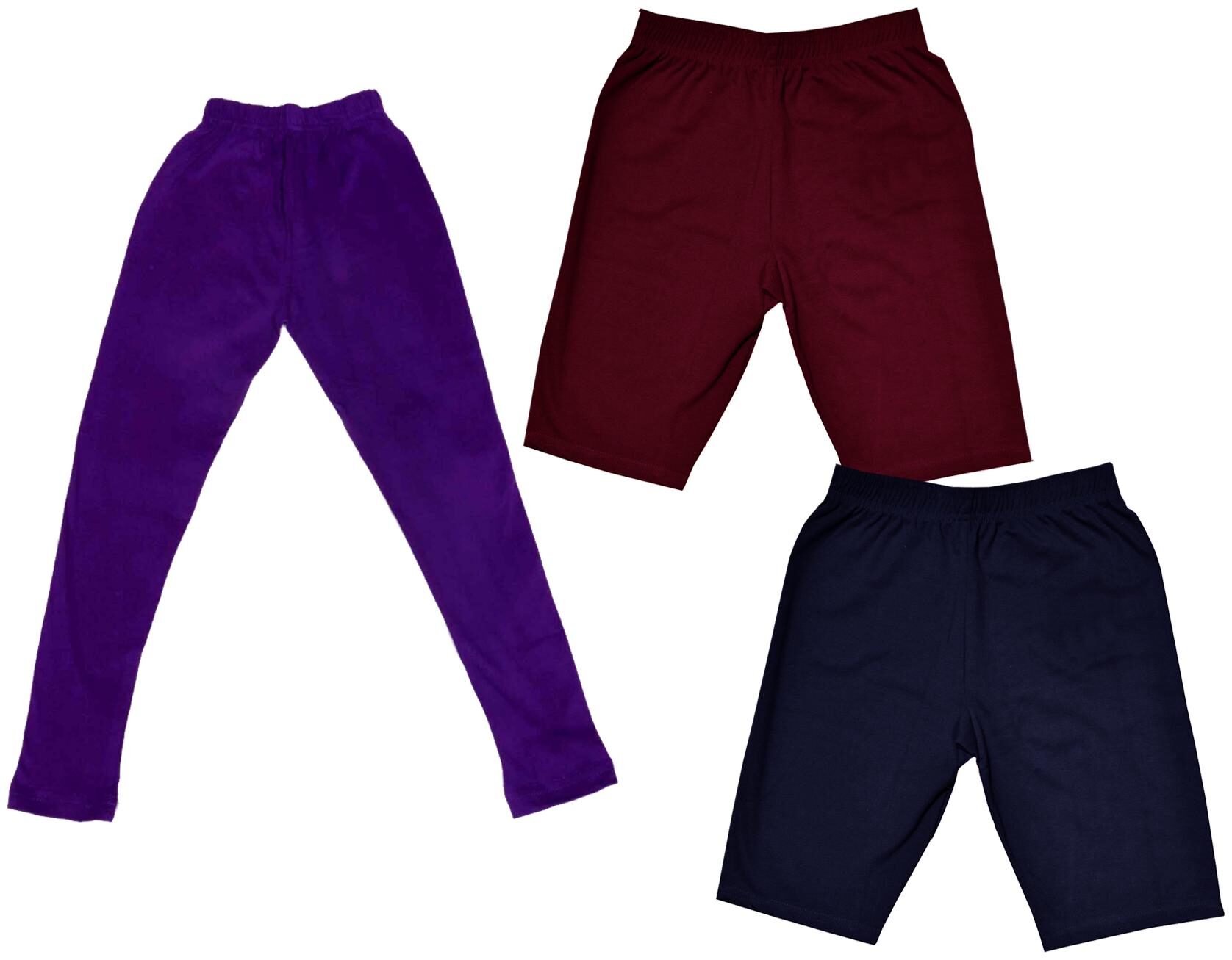 

Indiweaves Girl Cotton Solid Regular shorts - Multi