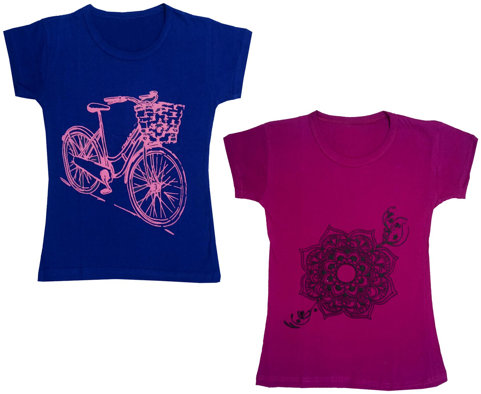 

Indiweaves Girl Cotton Printed T shirt - Multi