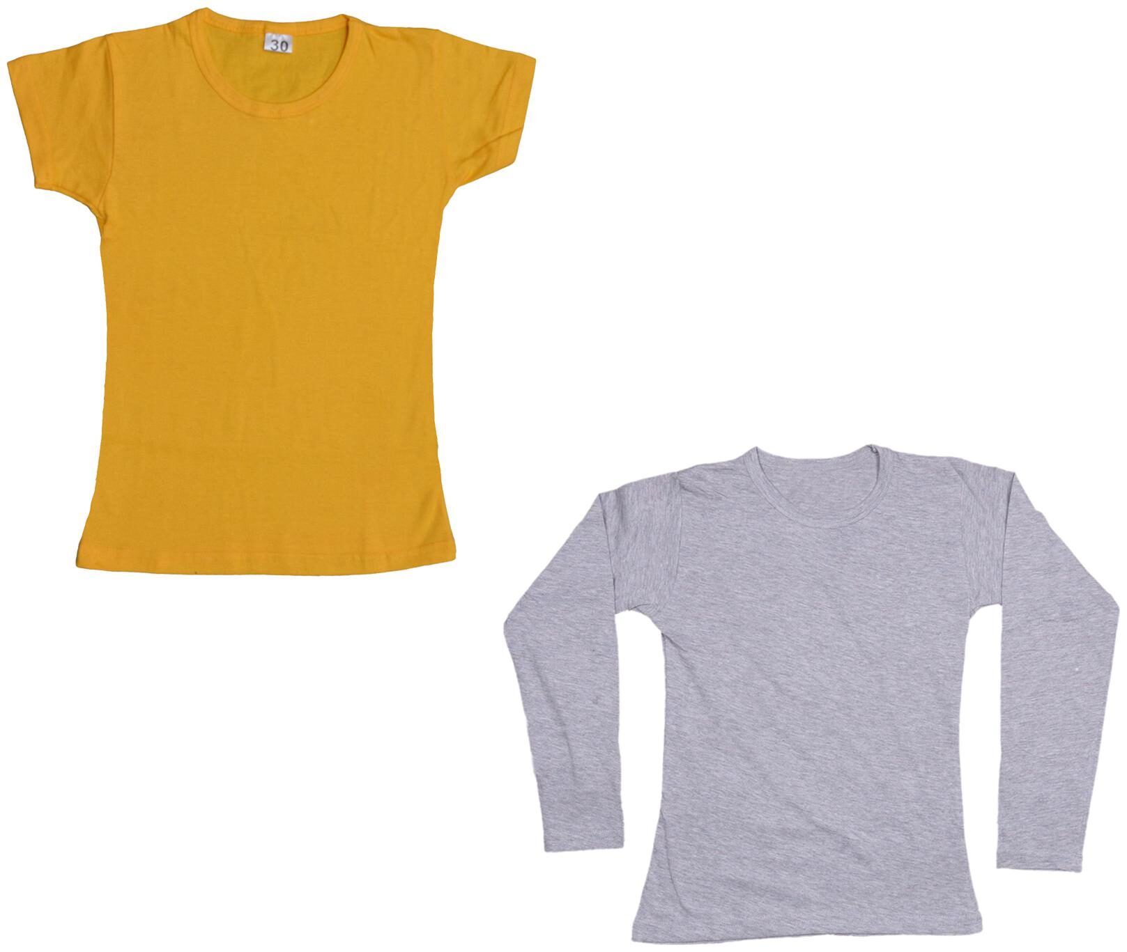 

Indiweaves Girl Cotton Solid T shirt - Multi