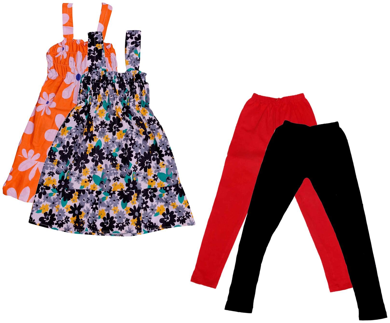 

Indiweaves Girl Cotton Top Bottom Set - Multi