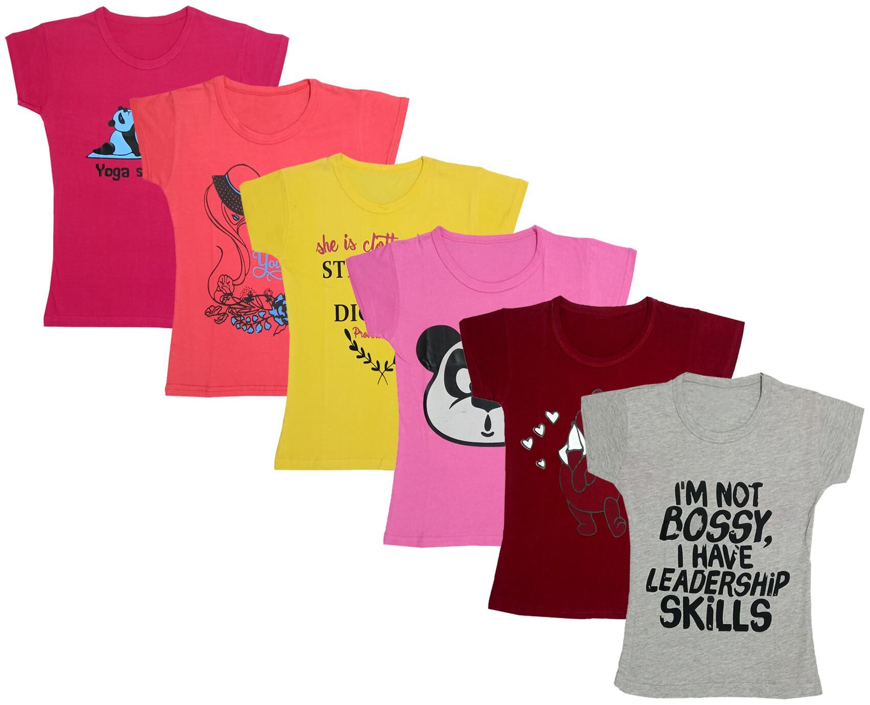 

Indiweaves Girl Cotton Printed T shirt - Multi