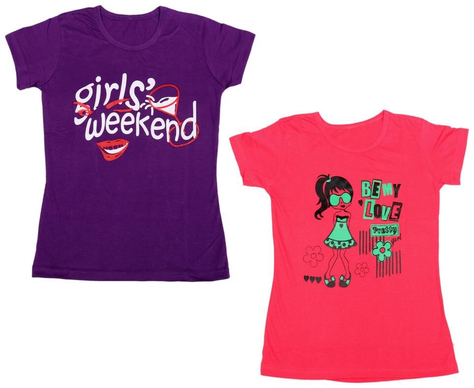 

Indiweaves Girl Cotton Printed T shirt - Multi