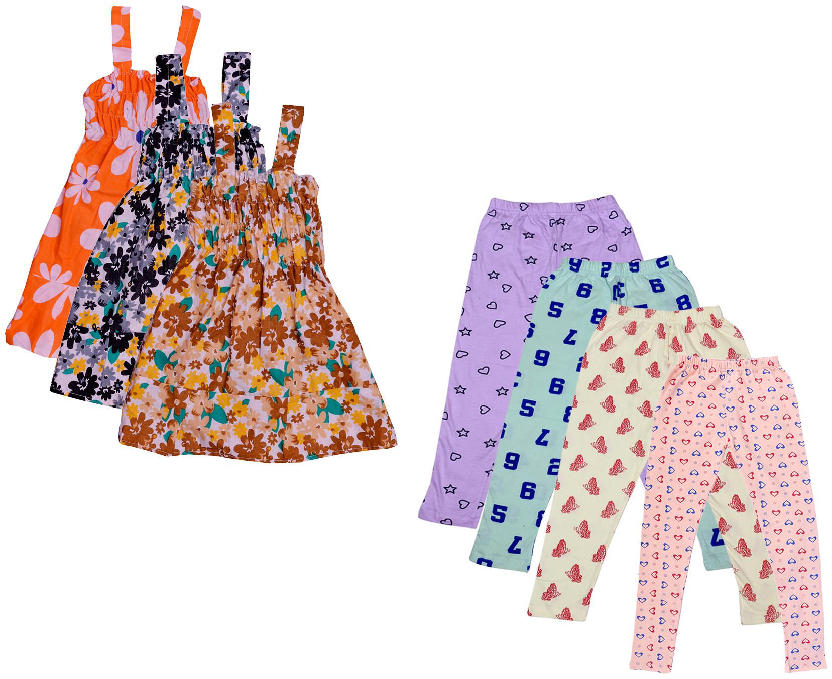 

Indiweaves Girl Cotton Top Bottom Set - Multi