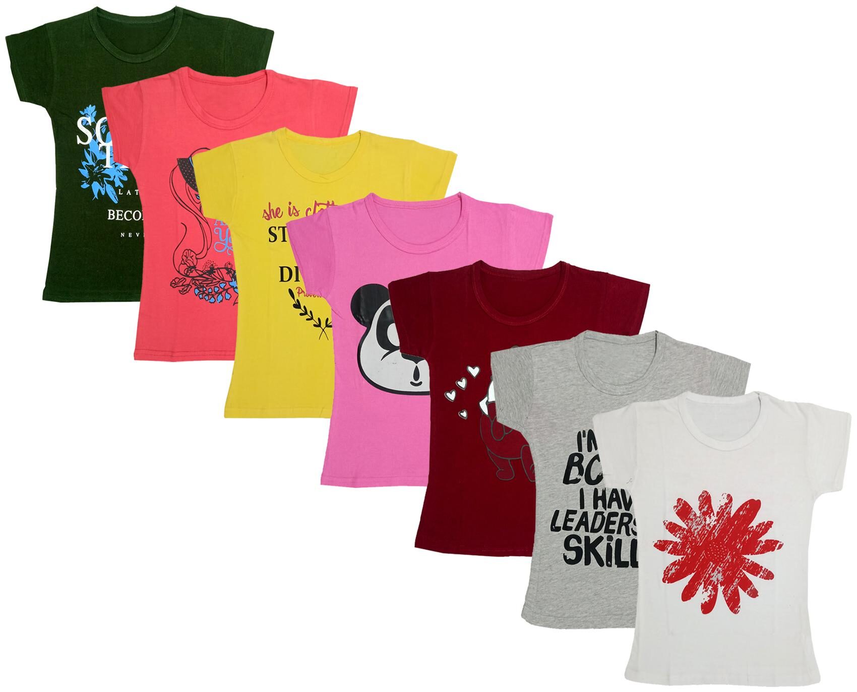 

Indiweaves Girl Cotton Printed T shirt - Multi