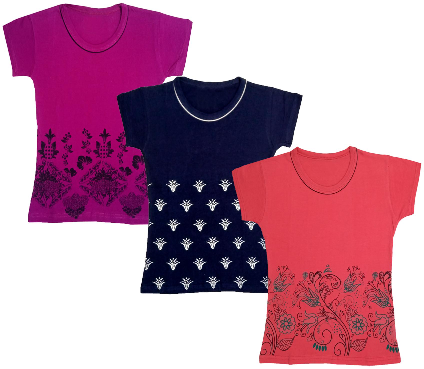 

Indiweaves Girl Cotton Printed T shirt - Multi