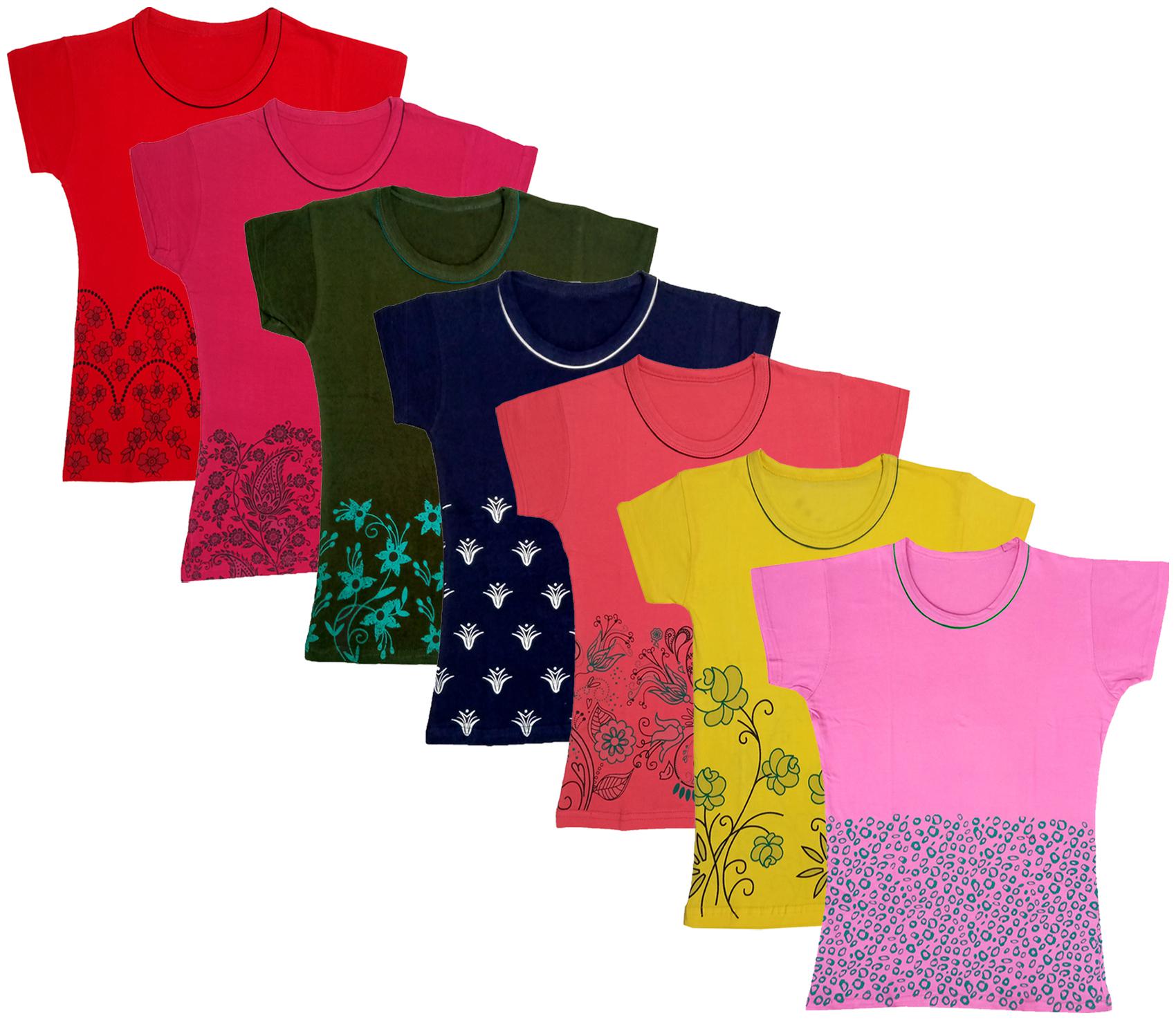 

Indiweaves Girl Cotton Printed T shirt - Multi