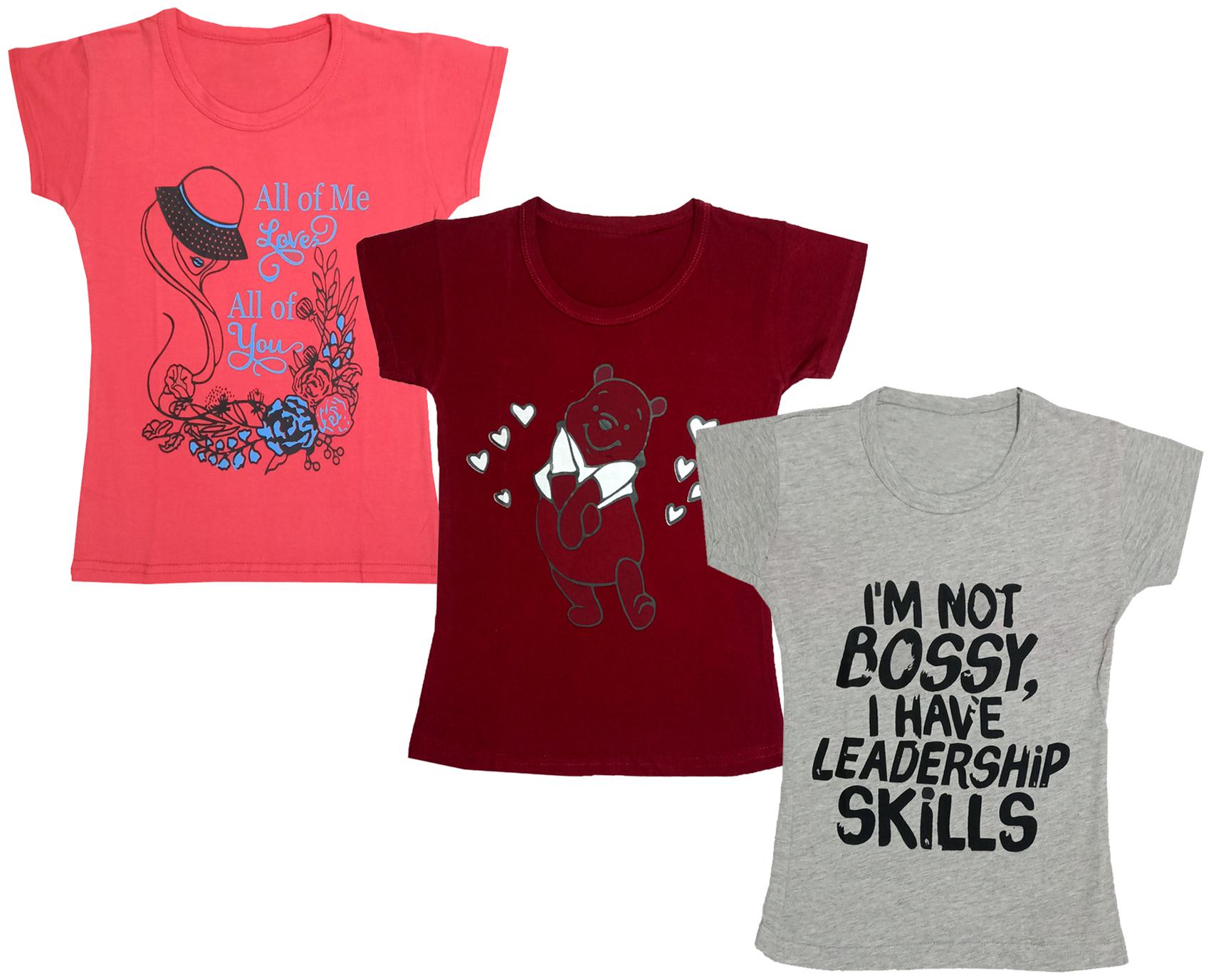 

Indiweaves Girl Cotton Printed T shirt - Multi