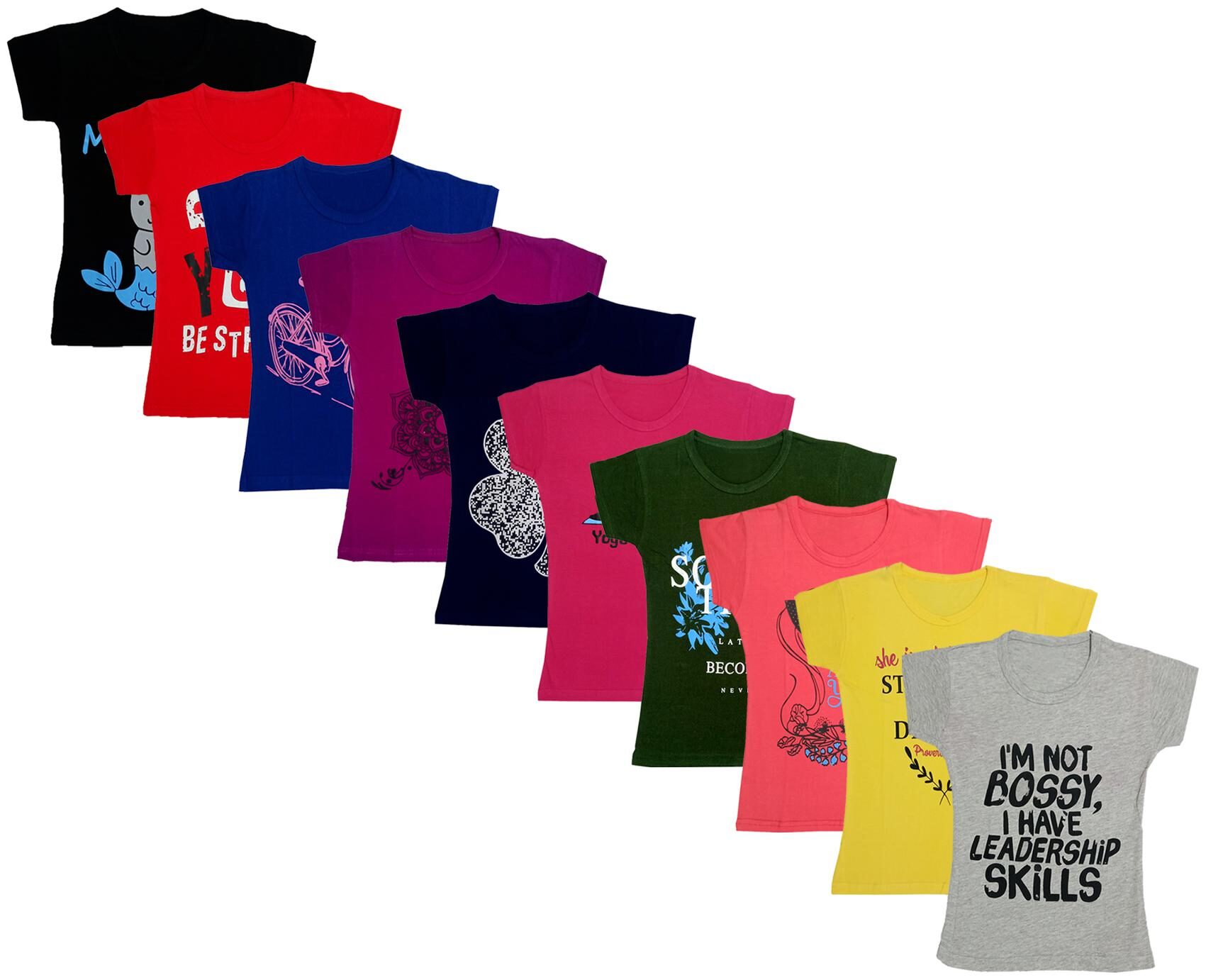 

Indiweaves Girl Cotton Printed T shirt - Multi