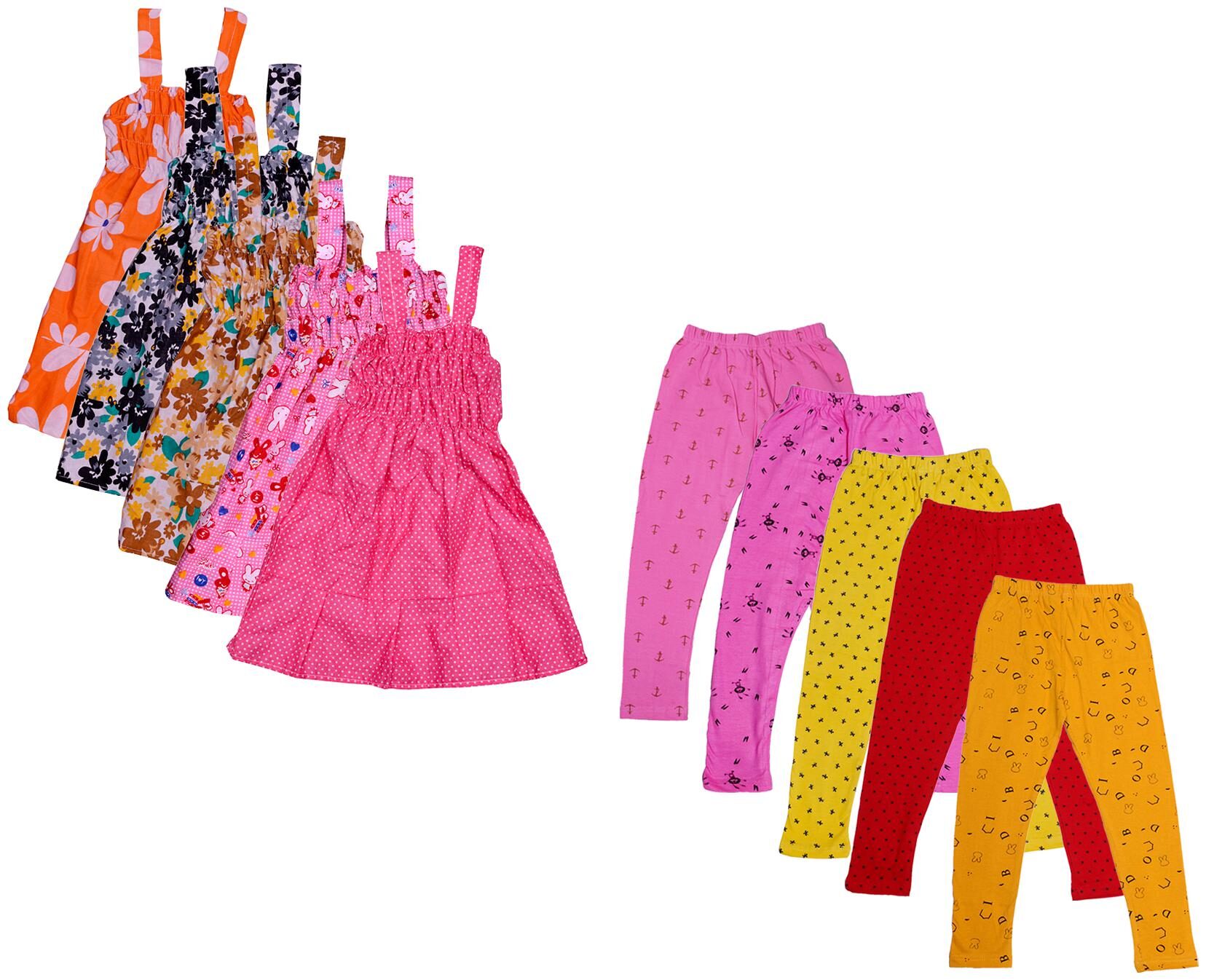 

Indiweaves Girl Cotton Top Bottom Set - Multi