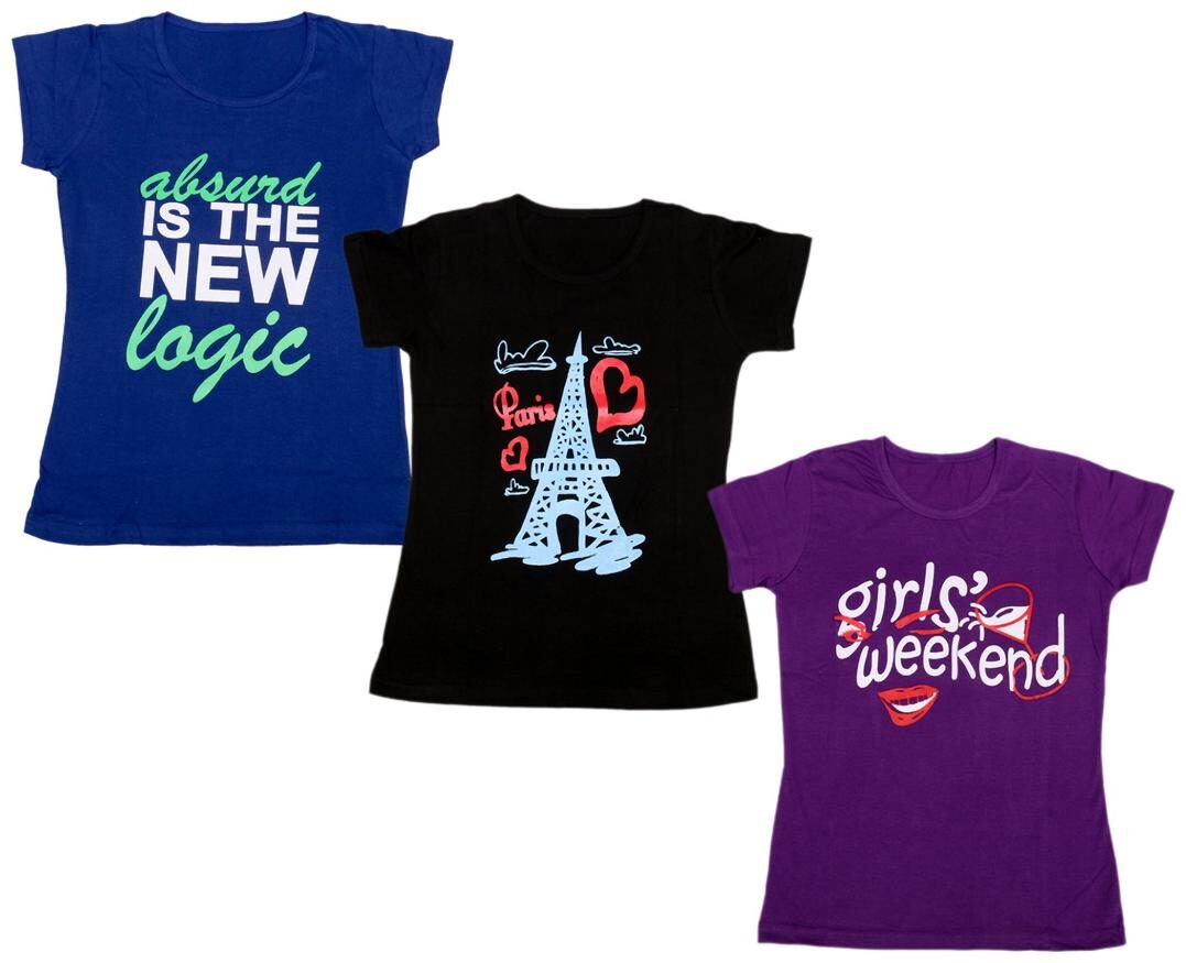 

Indiweaves Girl Cotton Printed T shirt - Multi