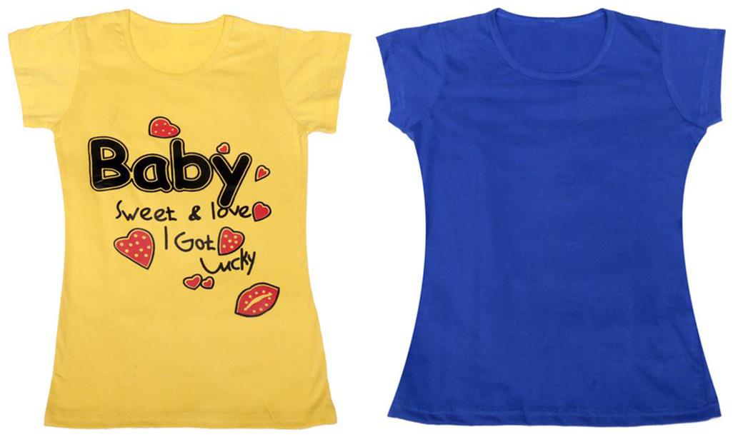 

Indiweaves Girl Cotton Solid T shirt - Multi