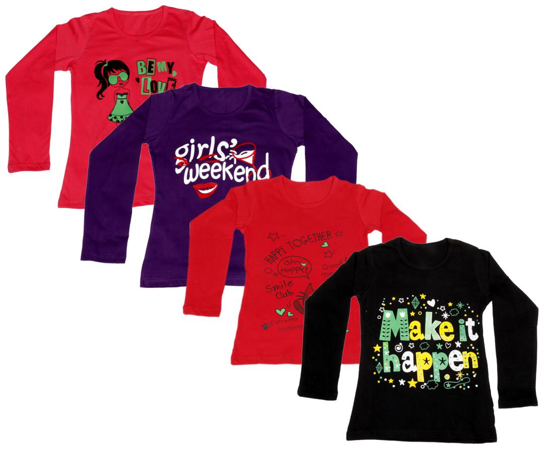 

Indiweaves Girl Cotton Printed T shirt - Multi