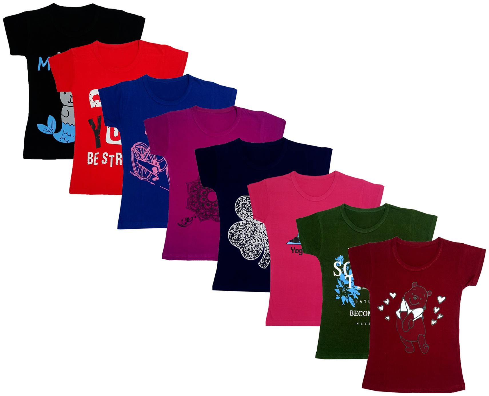 

Indiweaves Girl Cotton Printed T shirt - Multi
