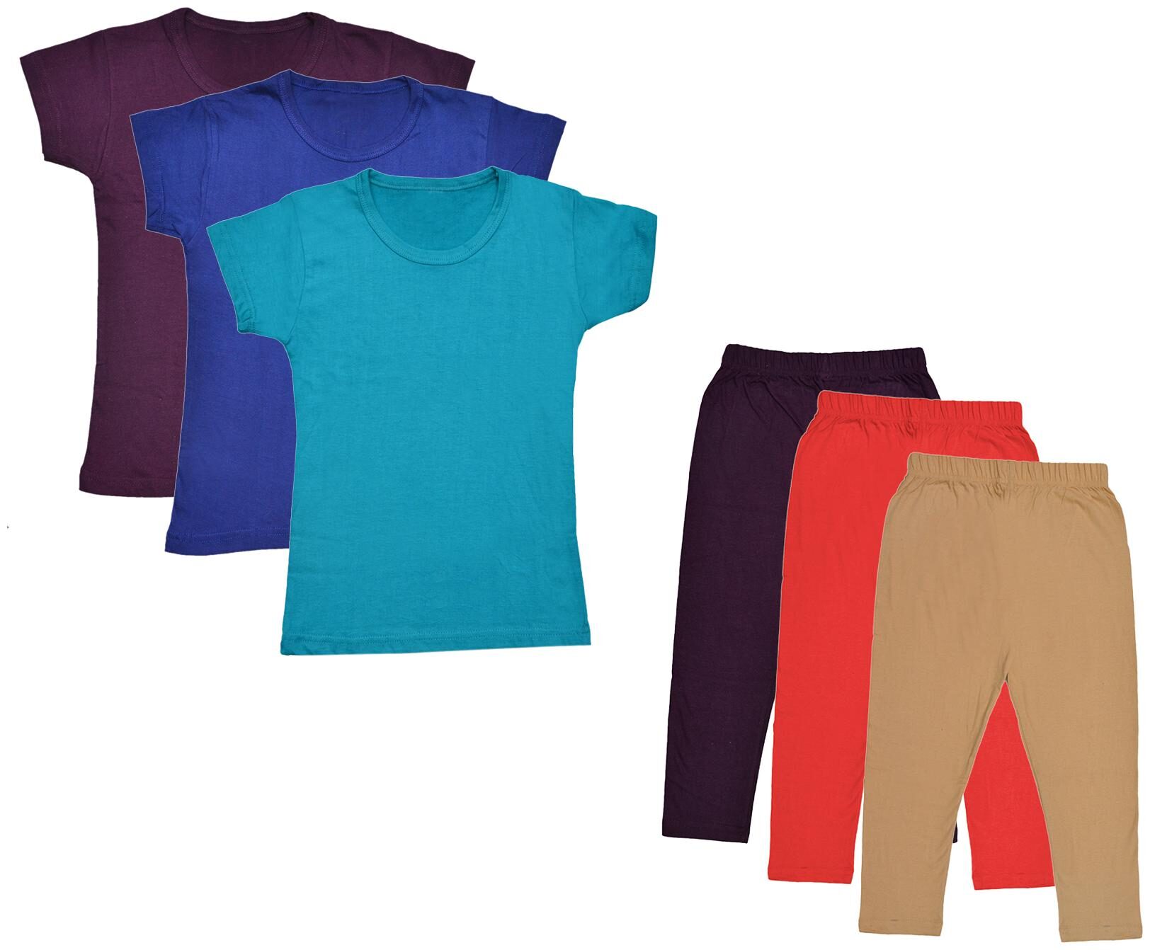 

Indiweaves Girl Cotton Top Bottom Set - Multi
