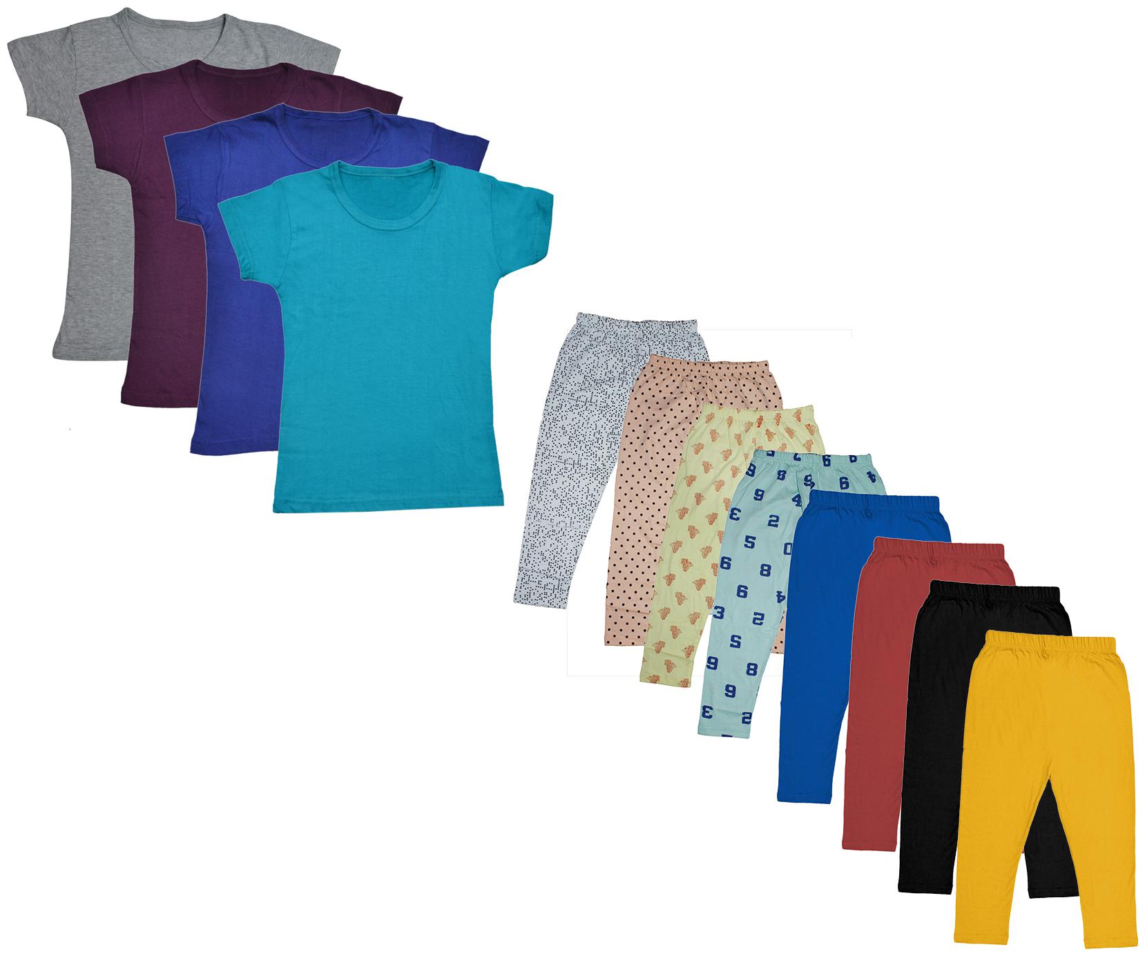 

Indiweaves Girl Cotton Top Bottom Set - Multi