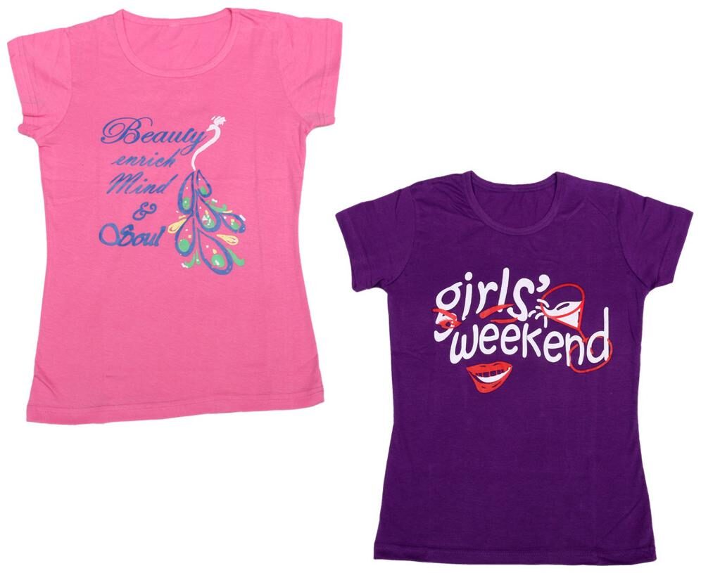 

Indiweaves Girl Cotton Printed T shirt - Multi