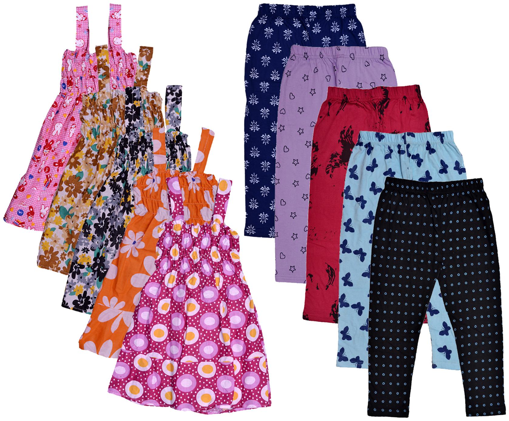 

Indiweaves Girl Cotton Top Bottom Set - Multi