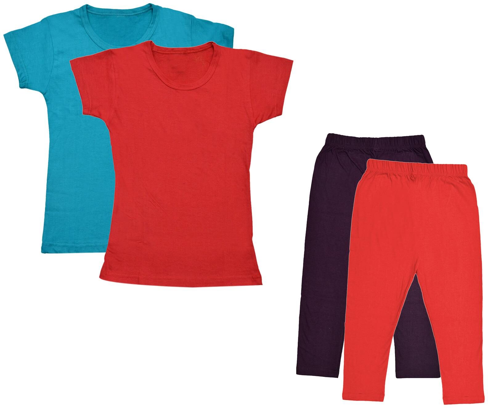 

Indiweaves Girl Cotton Top Bottom Set - Multi