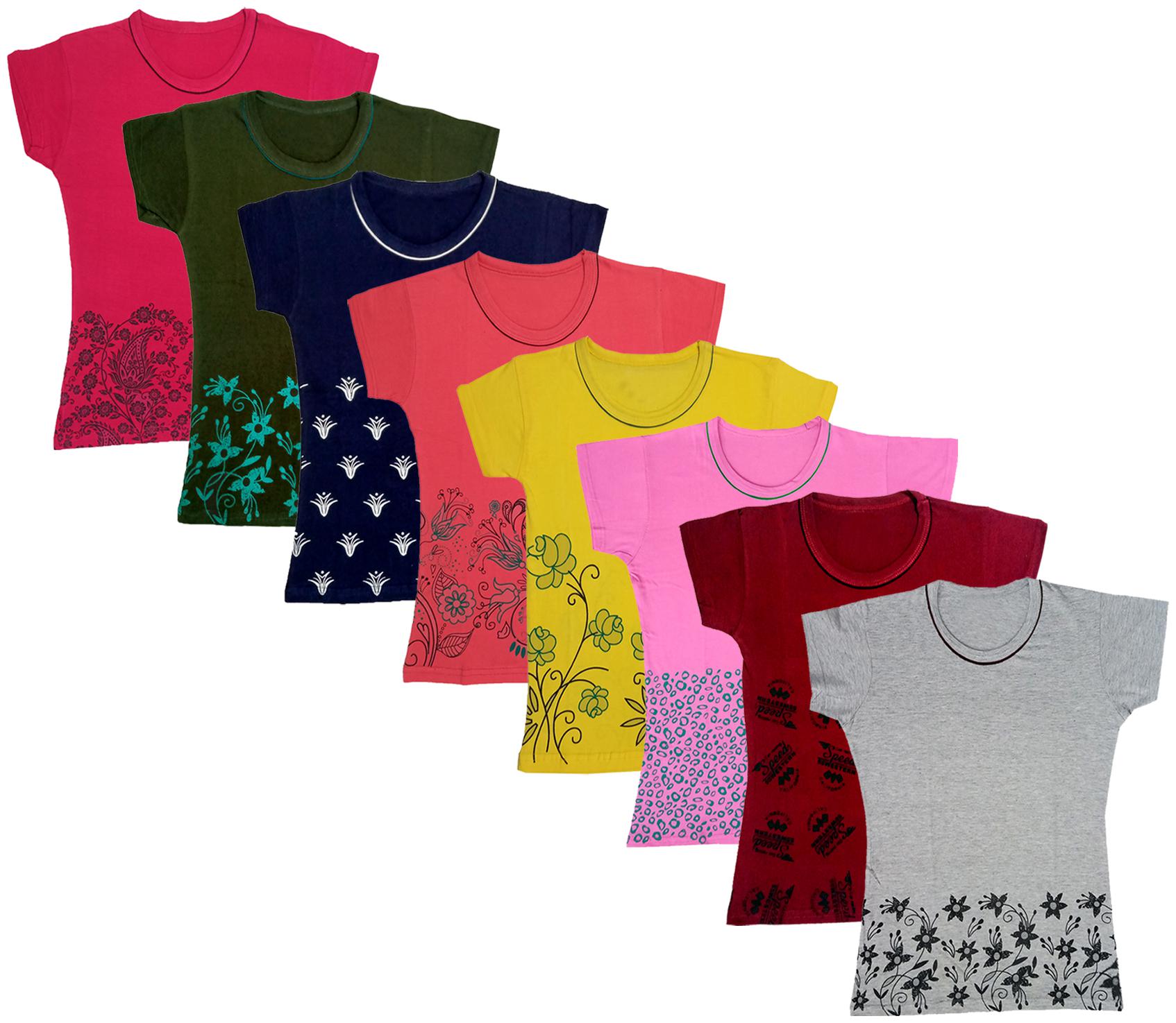 

Indiweaves Girl Cotton Printed T shirt - Multi